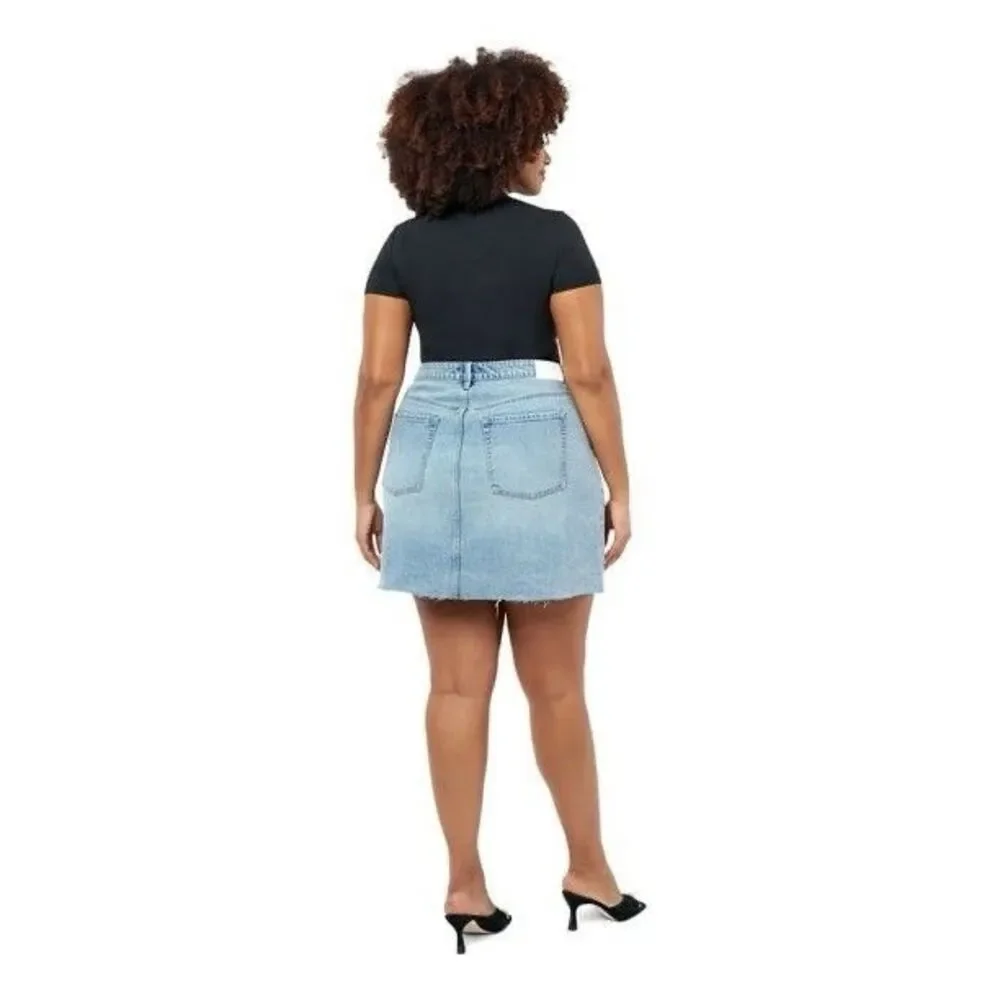 Edited by Remi Bader Women's Utility Mini Skirt Size 16 Light Wash